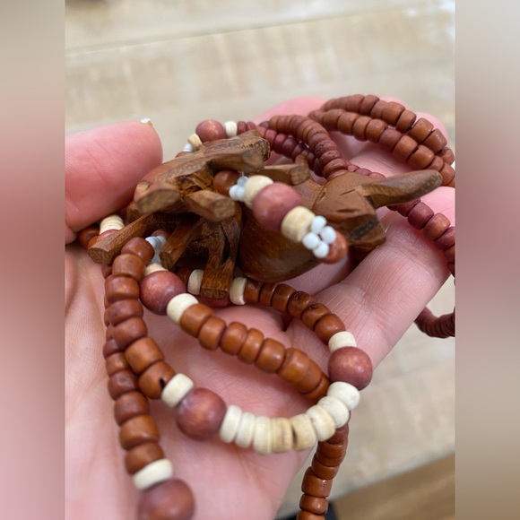 Wood carved layered animal necklace vintage antique - Picture 6 of 12